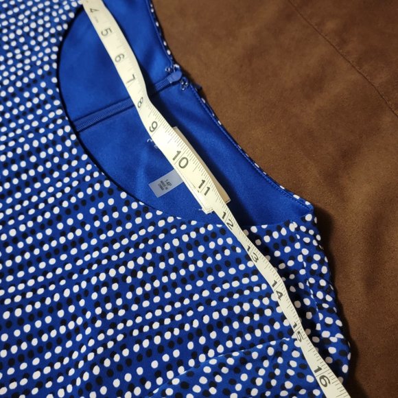Blue Petite dress with white dots - Picture 5 of 7